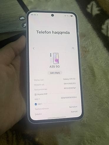 Samsung Galaxy A35 5G, 256 GB, İki sim kartlı lalafo.az -da Samsung Galaxy A35 5G, 256 GB, İki sim kartlı