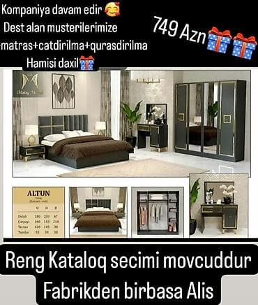 İkinəfərlik çarpayı, 2 tumba, Dolab, Komod, Türkiyə, Yeni lalafo.az -da İkinəfərlik çarpayı, 2 tumba, Dolab, Komod, Türkiyə, Yeni