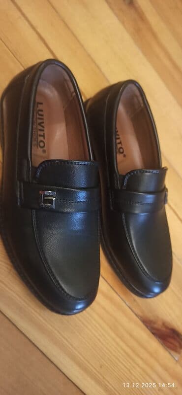 dəri uşaq ayaqqabıları: Rəng - Qara Mokasinlər, Ölçü: 31, Oğlan üçün — 2