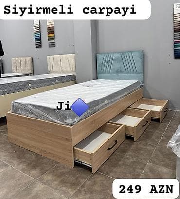 Təknəfərlik çarpayı, Bazasız, Matras ilə, Siyirməli — 1