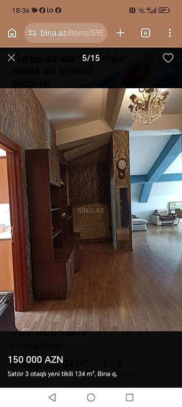 binə qəsəbəsində evlərin satışı: 3 otaqlı, Yeni tikili, 134 kv. m — 5