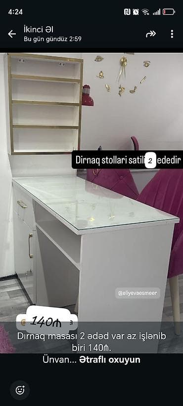 Düz masa, Siyirməli, Polkalı, Şüşə, Kredit yoxdur