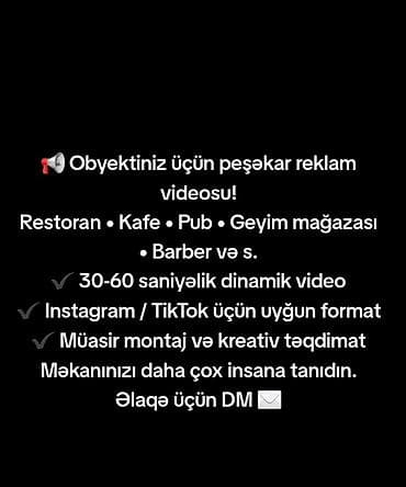 Foto çəkiliş, Video çəkiliş | Yerinə gəlməklə | Tədbirlərin çəkilişi, Love story, Slide Show lalafo.az -da Foto çəkiliş, Video çəkiliş | Yerinə gəlməklə | Tədbirlərin çəkilişi, Love story, Slide Show