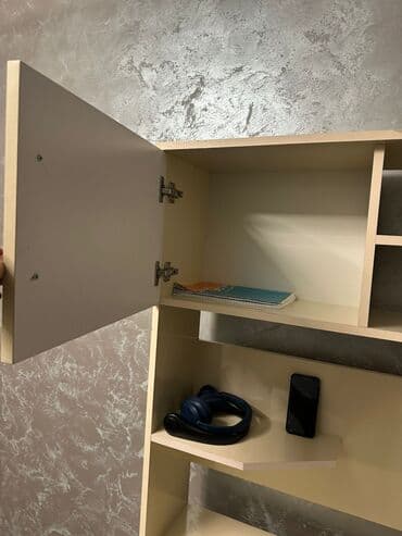 sadə tortlar: Tələbə/ofis üçün funksional iş masası - Rəng: krem və tünd qəhvəyi — 3