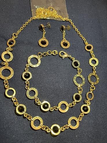 tek das uzukler: Набор из 3- х предметов— ожерелье, серьги, браслет Позолоченный с — 1