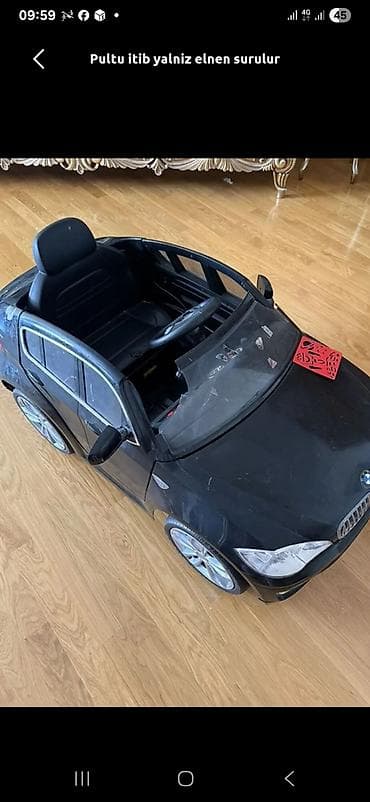 Uşaq üçün elektrikli oyuncaq avtomobil – BMW üslubunda, qara rəngdə