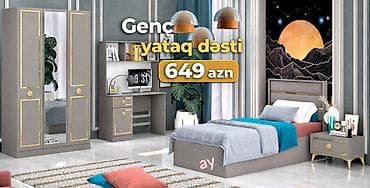 carpayı uşaq: Genç yataq dəsti – 649 AZN Dəst tərkibi: - Tək nəfərlik çarpayı — 1
