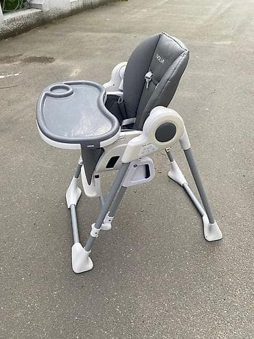 Uşaq yemək stulu – IVOLIA, boz-ağ rəngli, çoxfunksiyalı model — 5