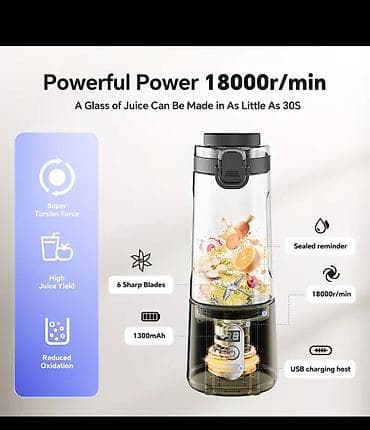 Blenderlər: USB ile doldurulan mini blender – şirə, smuzi və kokteyl üçün - Güclü — 2