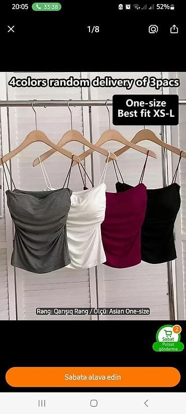 Qadınlar üçün incə askılı, büzgülü top – 4 ədədlik dəst - Kəsim