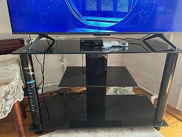 TV altlığı: İşlənmiş, Düz TV altlığı, Polkalı, Şüşəli — 2