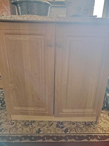 kuxna dolabi: Mətbəx üçün taxta alt dolab dəsti - Material: təbii ağac (taxta) — 2