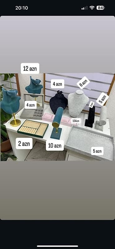 Полочные витрины: Zərgərlik vitrin və təşkilatçı aksesuarları - Boyun mankenləri: boz — 2