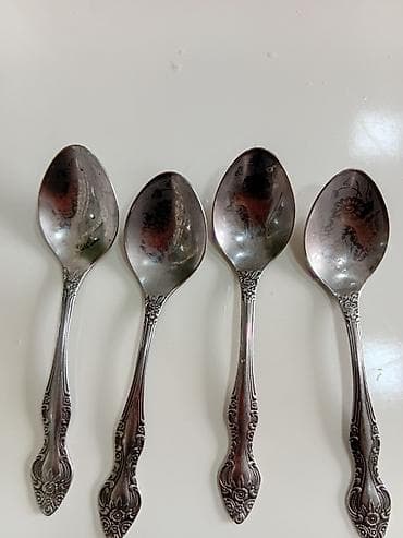 Süfrə ləvazimatları: 4 ədəd metal yemek qaşığı dəsti - Material: paslanmayan polad tipli — 1