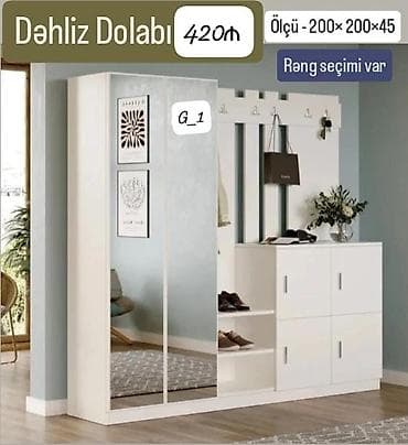 divan olcusu: Dəhliz dolabı – funksional və estetik həll. - Ölçü: 200 × 200 × 45 sm — 1
