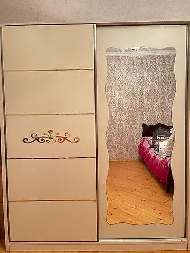 dəhliz dolab: İşlənmiş, 2 qapılı, Güzgülü, Bej, Kupe, Düz dolab — 1