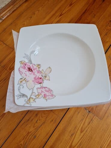 saxsi qablar sekilleri: Nahar dəsti, rəng - Ağ, Farfor, 6 nəfərlik, Türkiyə — 7