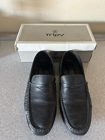 barya ayakkabı: Tripy kişi loaferləri - Rəng: qara - Model: klassik penny loafer — 1