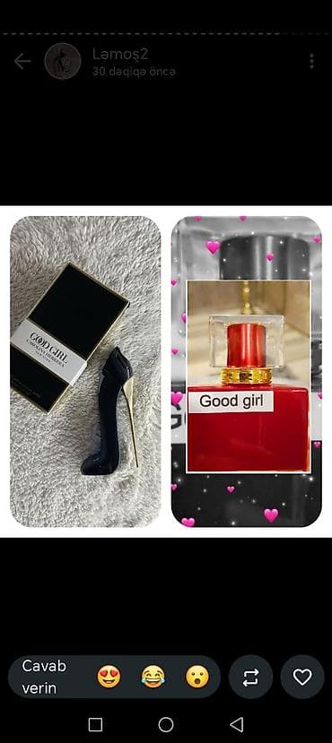 Good Girl: "Sirli, cazibədar və güclü bir aura." 👠Qalıcılığı əladır at lalafo.az Good Girl: "Sirli, cazibədar və güclü bir aura." 👠Qalıcılığı əladır