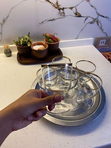 Mətbəx aksesuarları: Stəkanlar, Xrustal, 6 ədədli dəst — 4