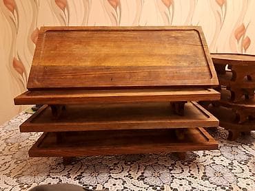 balıq: Taxta servis/podnos dəsti 1ədəd 16 5 ədəd 80 manat - Material: tam — 1