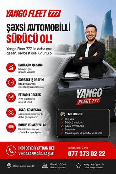 uber operator vakansiya: Taksi sürücüsü tələb olunur — 1