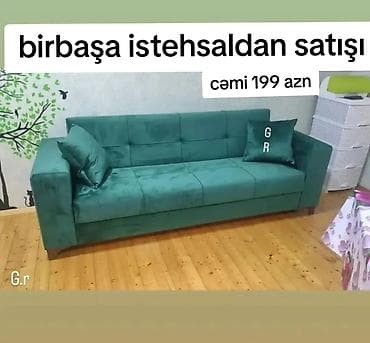 Mebel: Divan, Yeni, Açılan, Bazalı, Vеlur parça, Ödənişli çatdırılma — 1