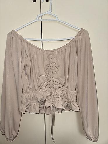 Другая женская одежда: Bej rəngli qadın bluzası(L ölçü) - Model: açıq çiyinli (off-shoulder) — 2