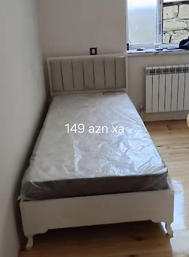 islenmis kunc divani: Bir nəfərlik çarpayı və döşək dəsti. - Klassik üslubda, ağ rəngli — 1