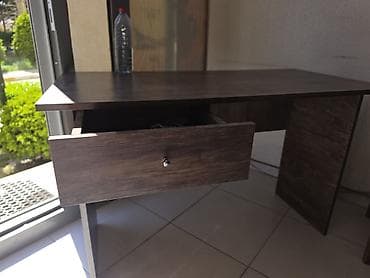 islenmis stol: Düz masa, Stulsuz, Polkasız, Siyirməli, Teksturalı laminat — 4