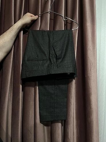 baggy şalvarlar: Kişi kostyumu – qrafit rəngli, incə şaquli zolaqlı (pinstripe) — 5