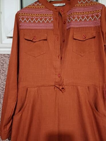 женские платья из вискозы: Повседневное платье, Макси, L — 4