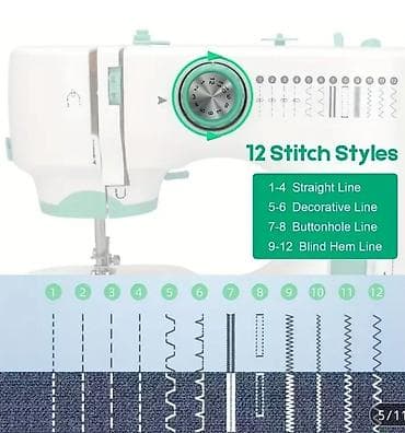 mini ses yazan: Kompakt tikiş maşını – 12 tikiş rejimi ilə Hem batareya, hem tokla — 3