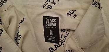 şort: Qısaqol kişi köynəyi – “BLACK X SQUAD” loqolu dizayn - Rəng: ağ fon — 3