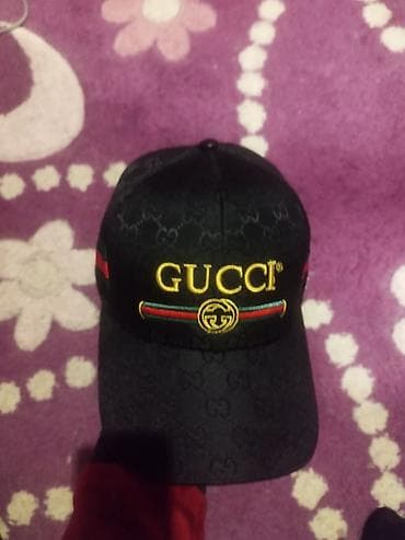 mona pancevo: Gucci loqolu qara beysbol papağı - Material: 100% pambıq (etiketdə — 1