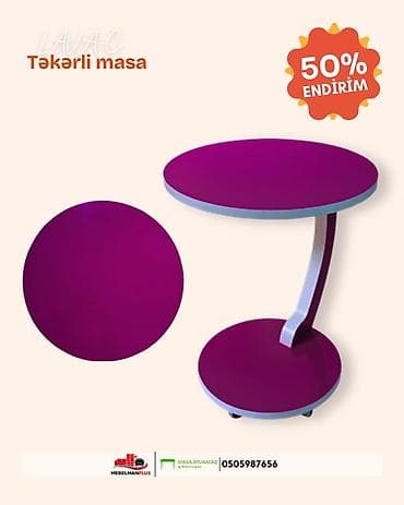 magaza vitrin: Jurnal masası, Yeni, Açılmayan, Laminat, Yumru masa — 2