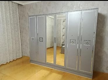Ev üçün mebel: Yeni, 6 qapı, Güzgülü, Açılan, Düz dolab — 1