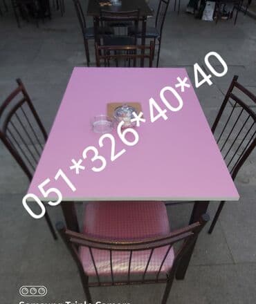 Masa və oturacaq dəstləri: Qonaq otağı üçün, Yeni, Açılan, Kvadrat masa, 4 stul — 12