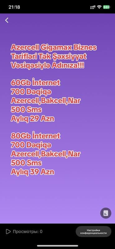 Salam Gigamax Nömrələrim öz şəxsiyyət vəsiqənizlə adınıza qeydiyyat