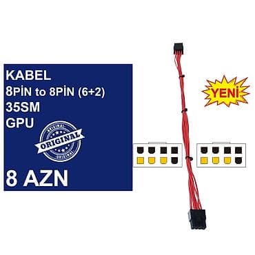 data modem sim card: Kabellər "8PİN FEMALE to 8PİN/NVİDİA 12PİN MALE Original” MƏHSULLAR — 5