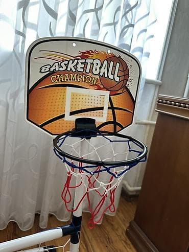 Игрушки: Uşaq üçün 2‑si 1-də idman dəsti – futbol qapısı və basketbol səbəti — 1