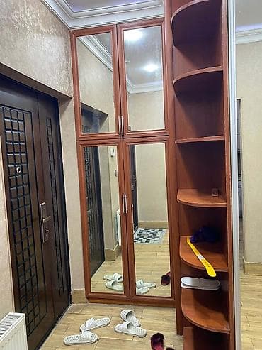 sef qap: İşlənmiş, 2 qapılı, Güzgülü, Qəhvəyi, Digər material, Kupe, Düz dolab — 3