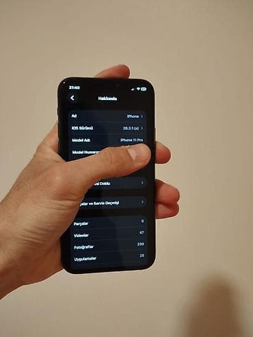 gence ayfon: IPhone 11 Pro, 256 GB, Midnight, Simsiz şarj, Face ID — 3