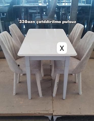 balkon stul: Qonaq otağı və mətbəx üçün yemək masa dəsti. Dəstə 1 ədəd ağ rəngli — 1