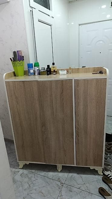 paltar skaf: 2 qapılı, Qəhvəyi, Digər material Ayaqqabı dolabı — 2