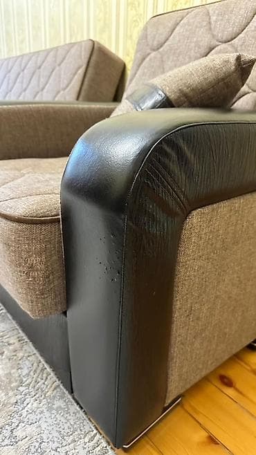 divan ustu parcalar: İşlənmiş, Divan, 2 kreslo, Bazalı, Açılan — 5