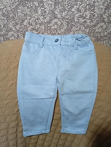 forma ucuz: Uşaq geyim dəsti - Köynək: Mavi rəng, ağ yarpaq naxışlı. Düz qatlana — 3