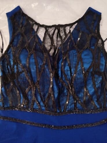 Hicab: Zərif ziyafət paltarı - Rəng: kral mavisi, üst hissəsi qara krujeva — 2