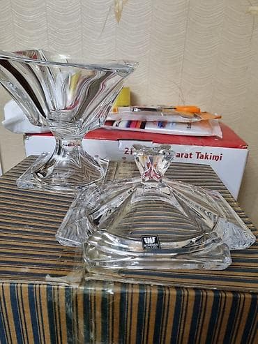 duz qablari: Kristalite Bohemia “QUADRON” kolleksiyası – şirniyyat qabı (candy — 1