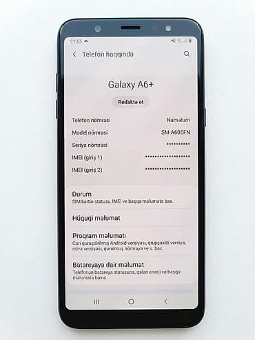 samsung galaxy a6 ekran: Samsung Galaxy A6 Plus, 32 GB, rəng - Qara, İki sim kartlı — 1